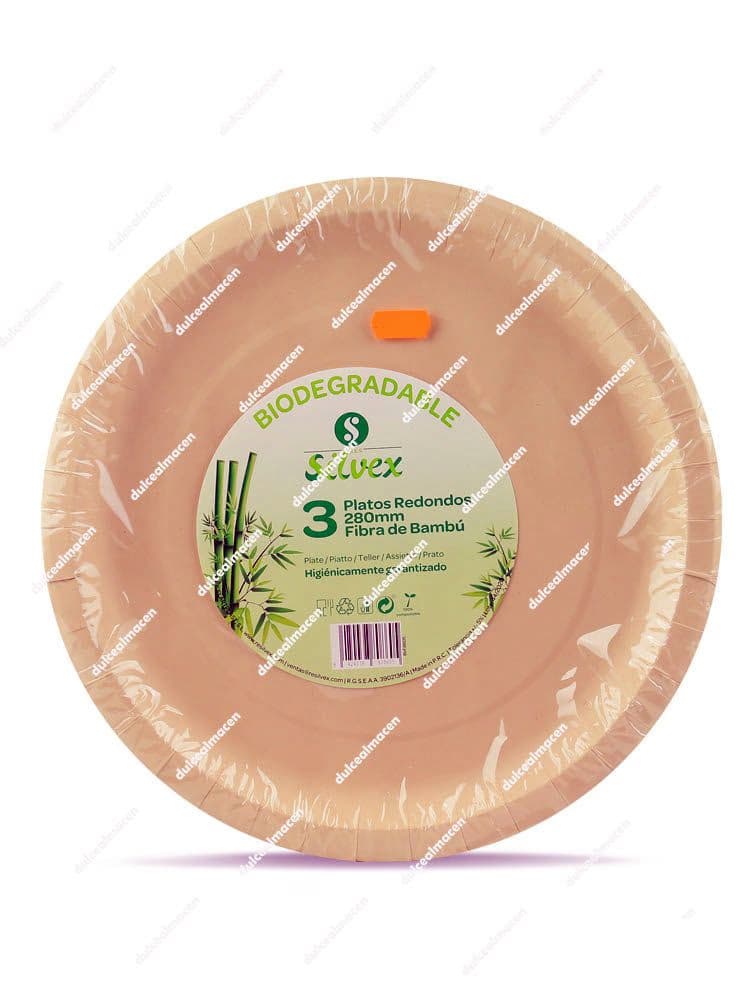 Silvex plato bambu redondo 28 cm 3 uds