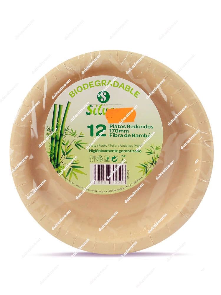 Silvex plato bio redondo 17 cm 12 uds