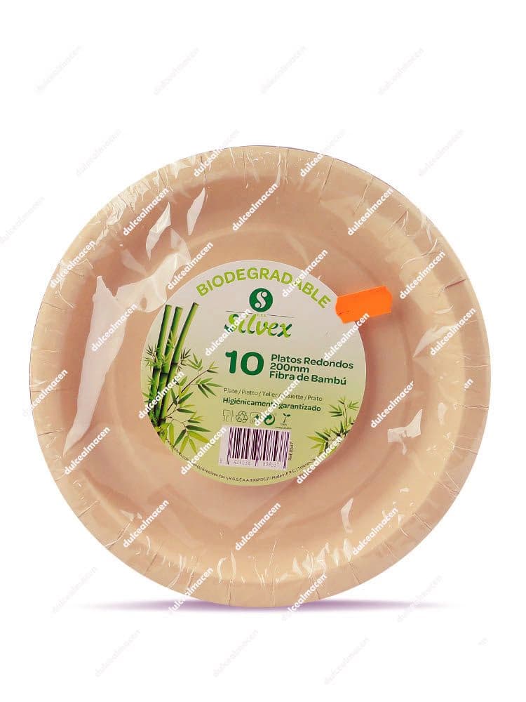 Silvex plato bio redondo 20 cm 10 uds