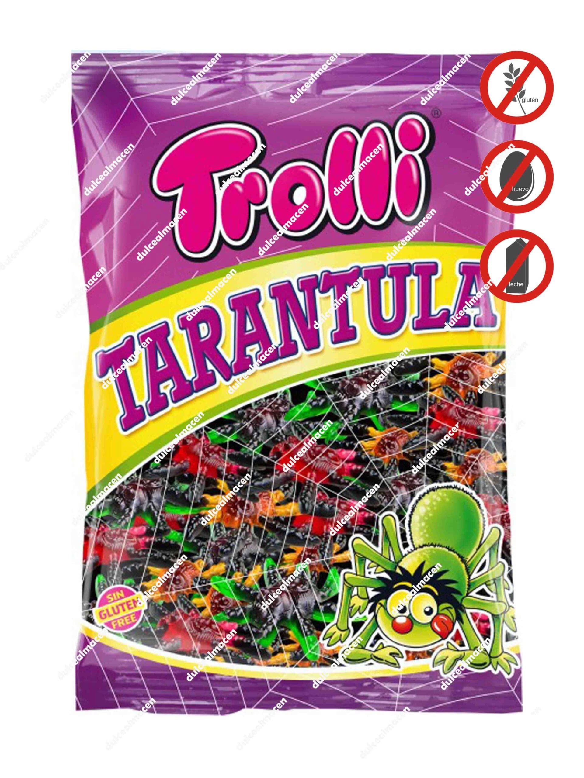 Bolsa de gominolas Trolli Tarántulas de 1kg con caramelos de goma con forma de araña tricolor sin gluten de Dulcealmacen