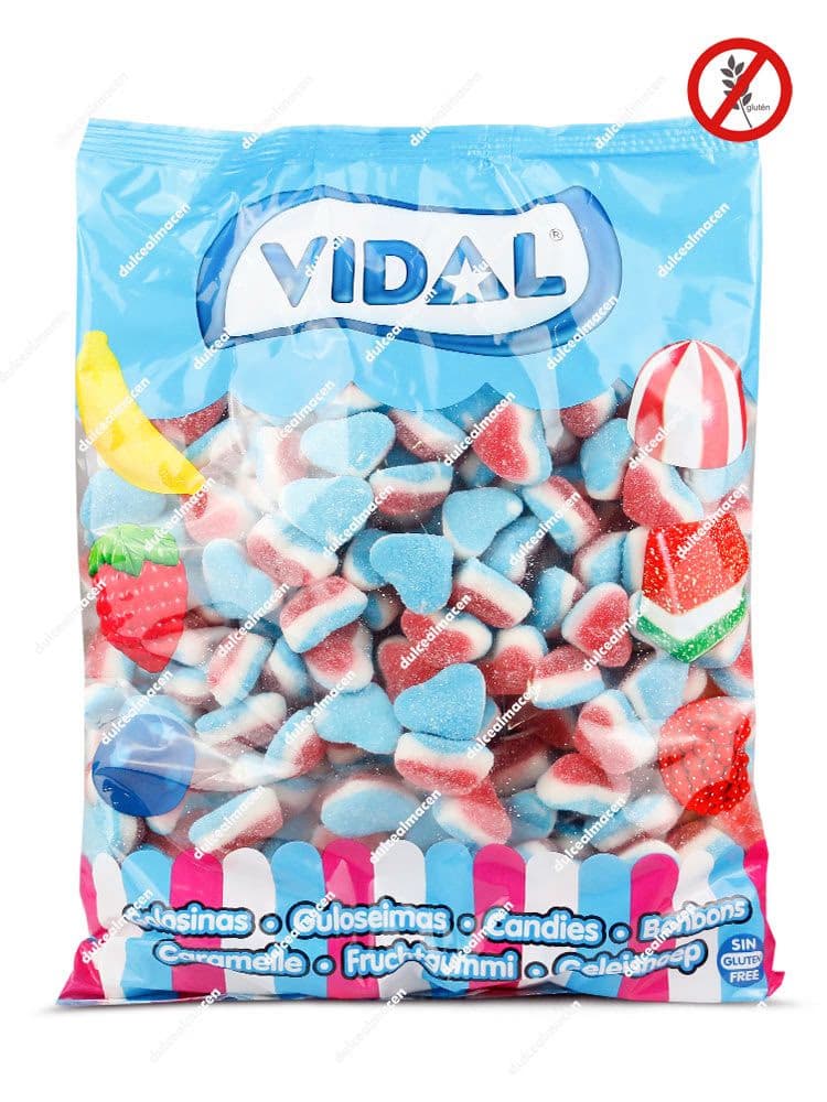 Vidal Dulce Corazon 250 uds bolsa de gominolas bicolores con forma de corazon Dulcealmacen