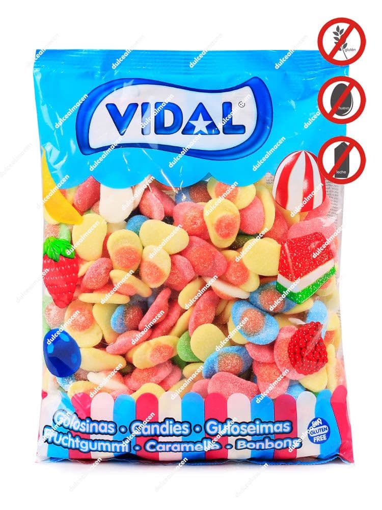Vidal Huevos Pica 250 uds bolsa de gominolas con forma de huevo frito pica pica Dulcealmacen