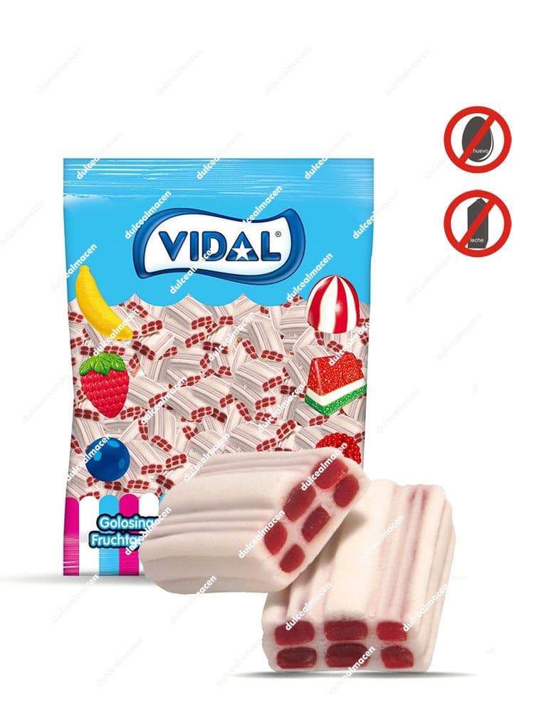 Vidal Ladrillos Blancos Nata 250 uds bolsa de regaliz blanco relleno sabor nata Dulcealmacen
