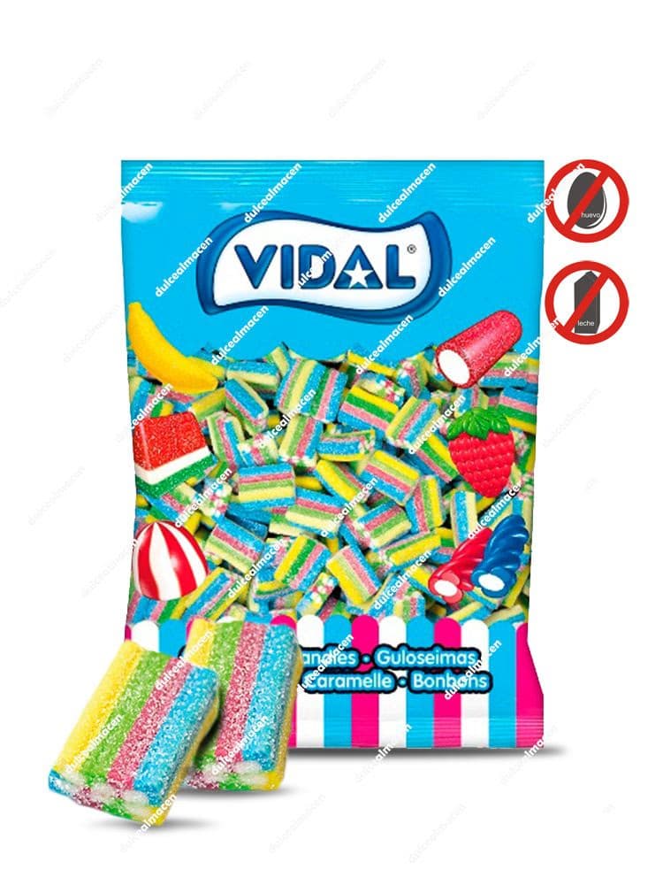 Vidal Ladrillos Pica Colores 250 uds bolsa de regalices multicolores rellenos pica pica Dulcealmacen