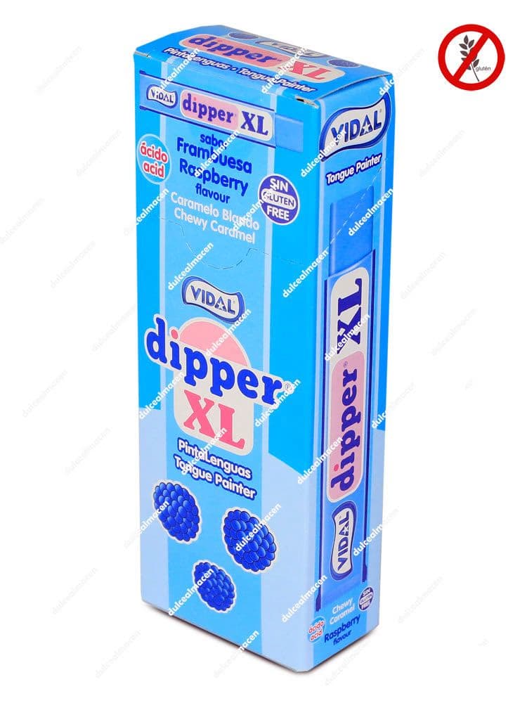 Vidal Dipper XL Frambuesa Cajita 15 uds caramelo masticable Dulcealmacen