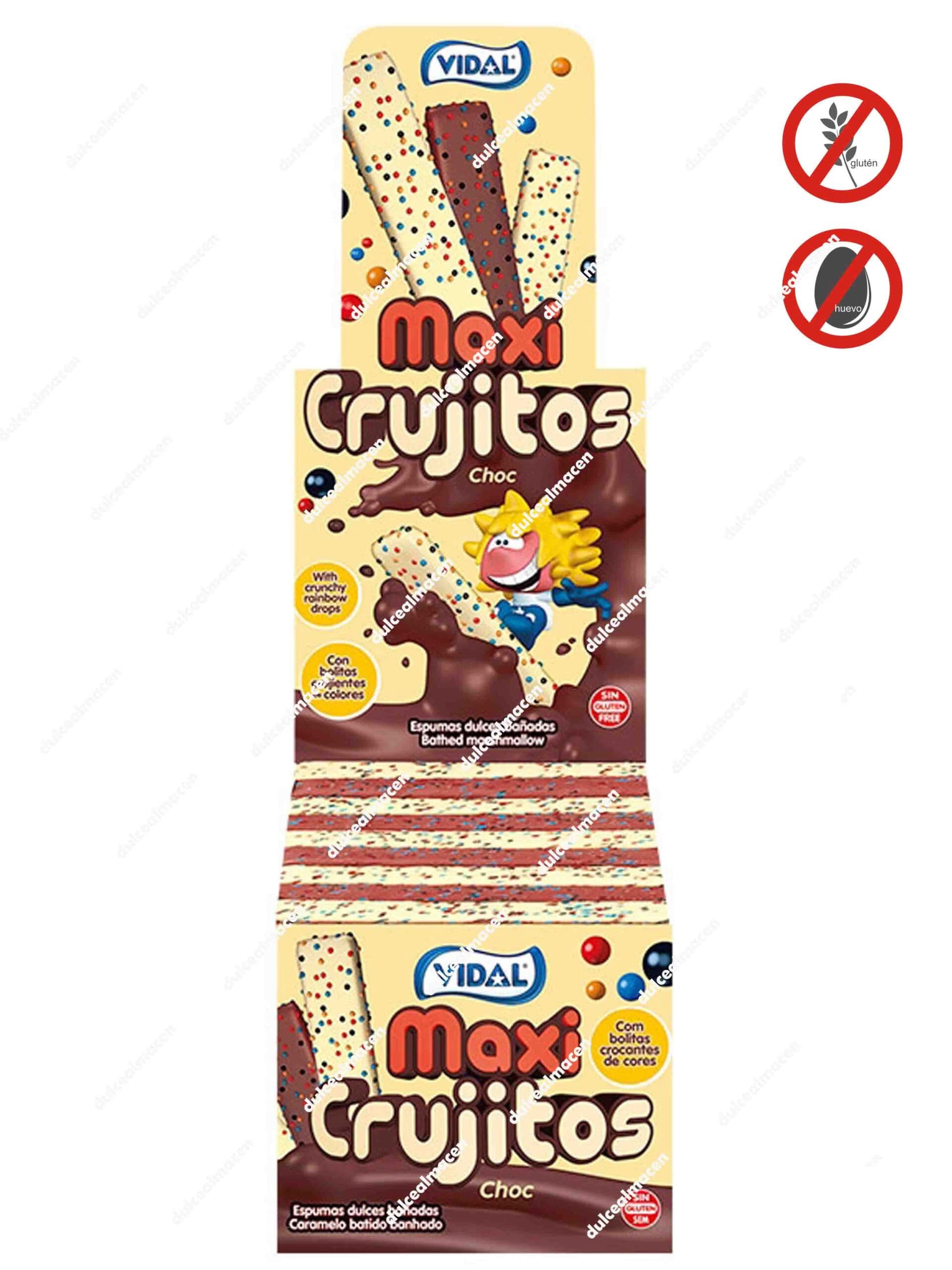 Vidal Maxi Crujitos Chocolate 75 uds caja regaliz Dulcealmacen