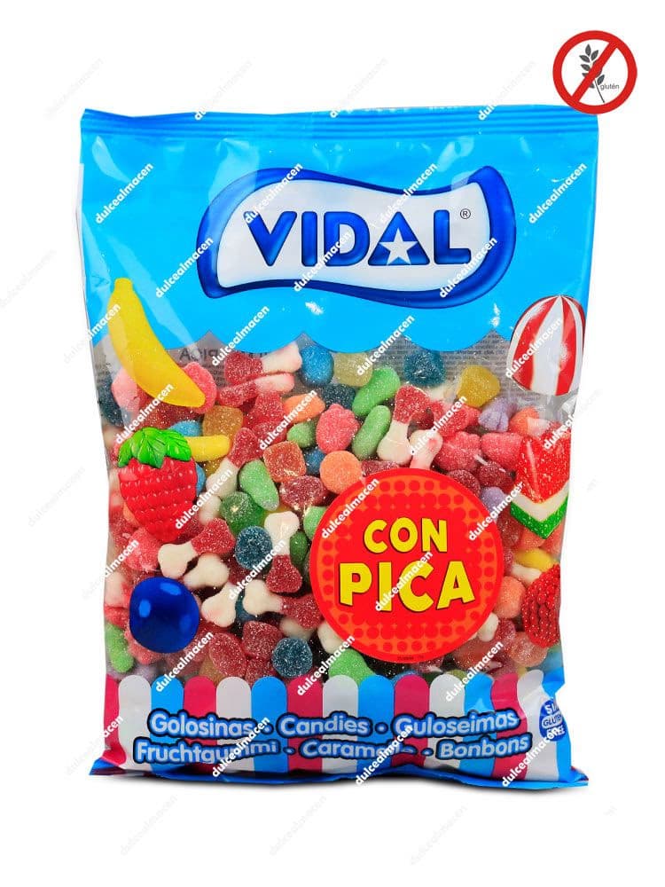 Vidal Mini Mix Pica 1 kg bolsa de gominolas acidas Dulcealmacen