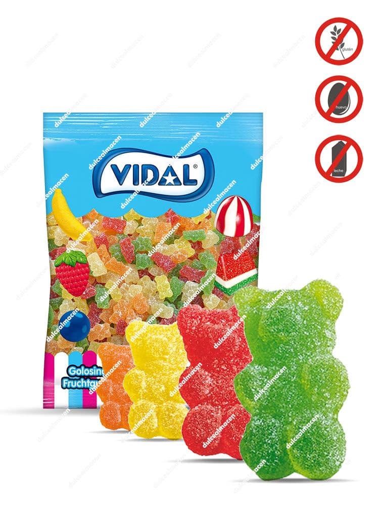 Bolsa de golosinas Vidal Mini Osos Azúcar 1 kg con surtido de ositos de gominola de colores sin gluten de Dulcealmacen