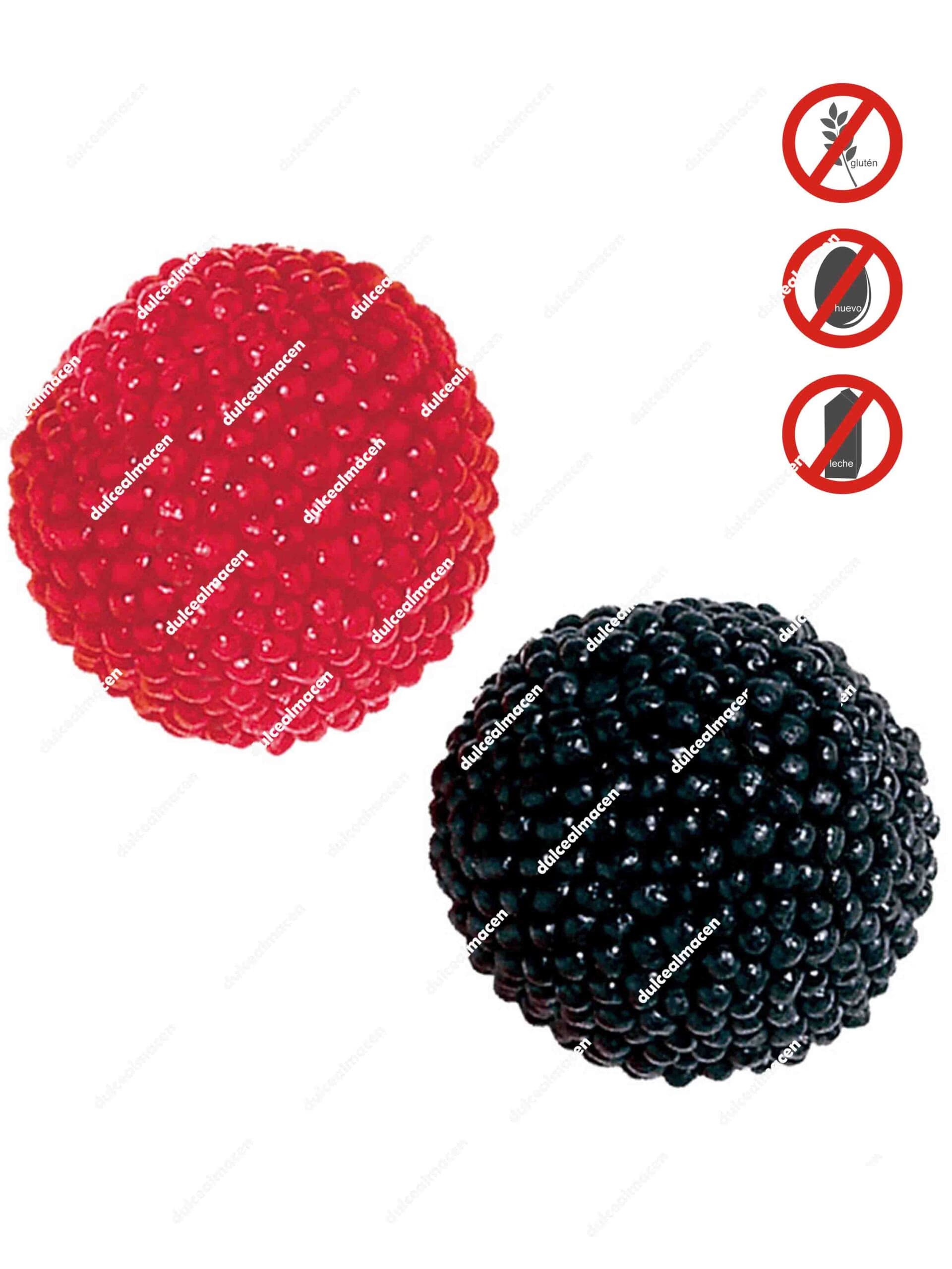 Bolsa de gominolas Vidal Moras Grandes de 1 kg con caramelos de goma crujientes de color rojo y negro sin gluten de Dulcealmacen
