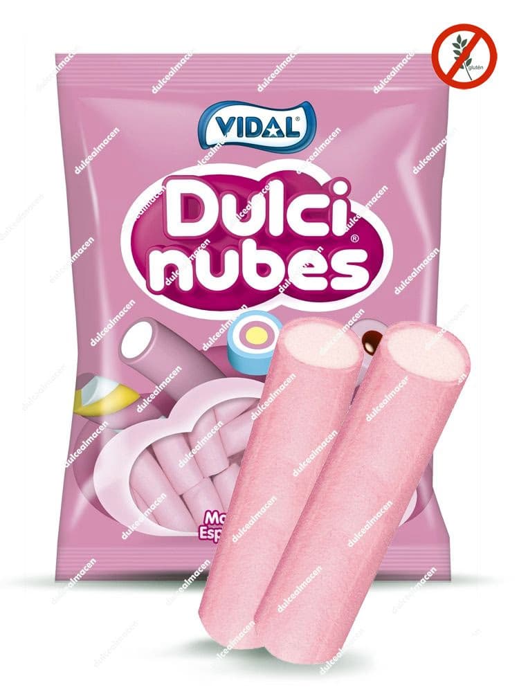 Bolsa de nubes de azúcar esponjosas de color rosa Vidal Dulcinubes de 125 unidades en Dulcealmacen