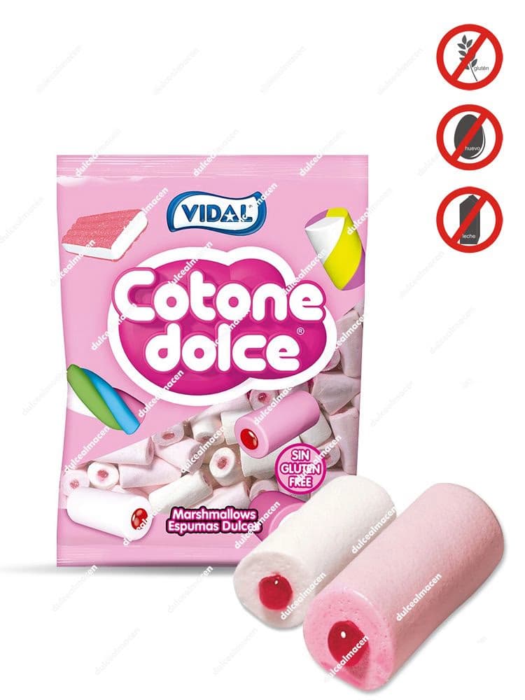 Bolsa de nubes de azúcar bicolores con gel de fresa interior Vidal Dulcinubes Rellenas de 125 unidades en Dulcealmacen