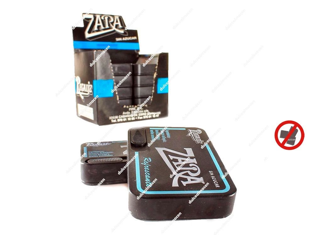 Expositor de caramelo mentolado Zara Pastillas Refrescantes de 12 unidades sin azucar de Dulcealmacen
