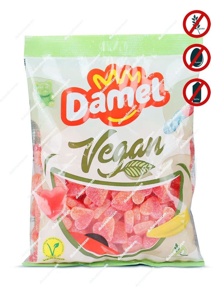 Damel Vegan Corazón Melocotón 1 kg bolsa de gominolas veganas en Dulcealmacen