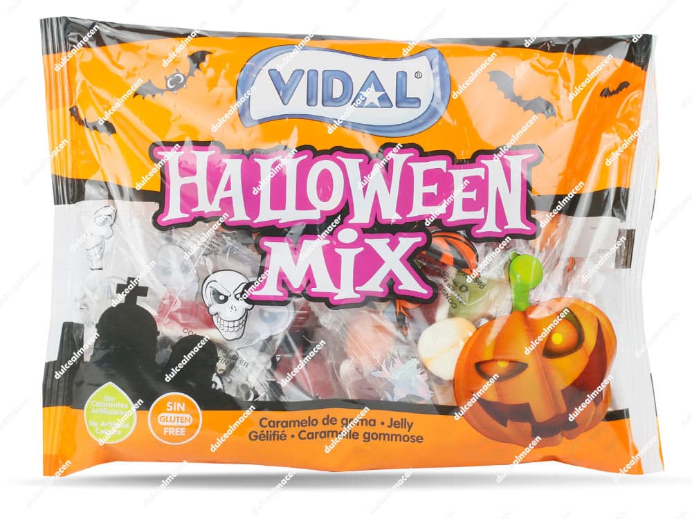 Bolsa de golosinas y caramelos de goma Vidal Halloween Mix de 400g en Dulcealmacen