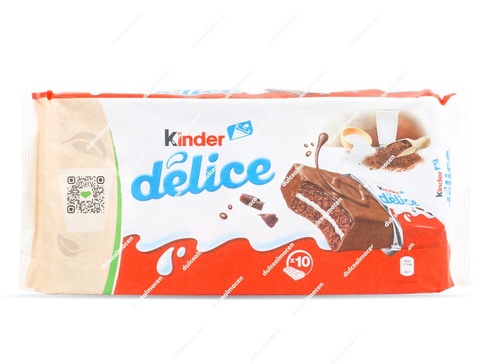 Pastelito individual Kinder Delice con cobertura de chocolate y relleno de leche de Dulcealmacen