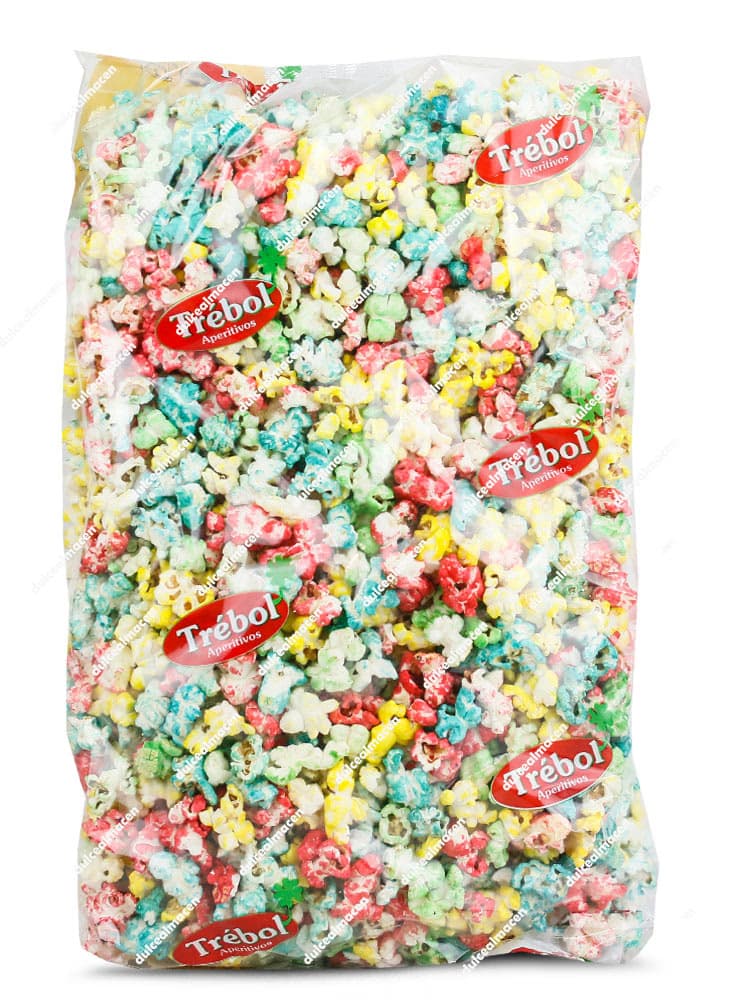 Bolsa de 400 gramos de Palomitas de Colores Madrileña de la marca Trébol, palomitas de maíz dulces multicolor - Dulcealmacen