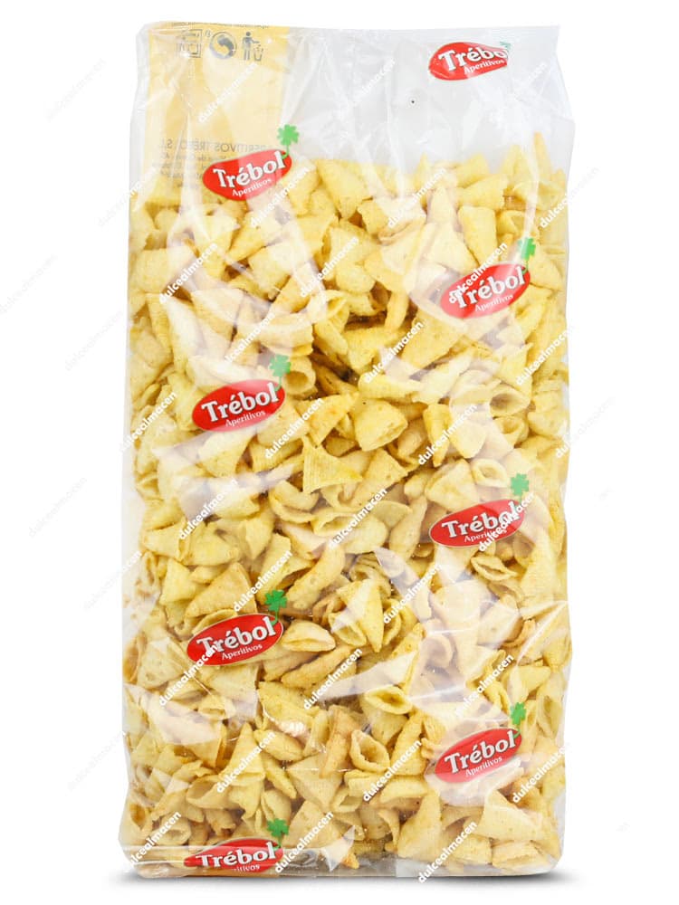 Bolsa de 750 gramos de conos de maíz crujientes de la marca La Madrileña gama Trébol aperitivos - Dulcealmacen