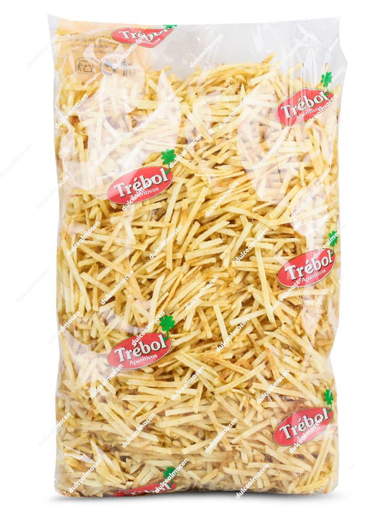 Bolsa de 1 kg de Patatas Fritas tipo Paja de la marca Madrileña (Trébol), patatas de corte fino y crujiente - Dulcealmacen