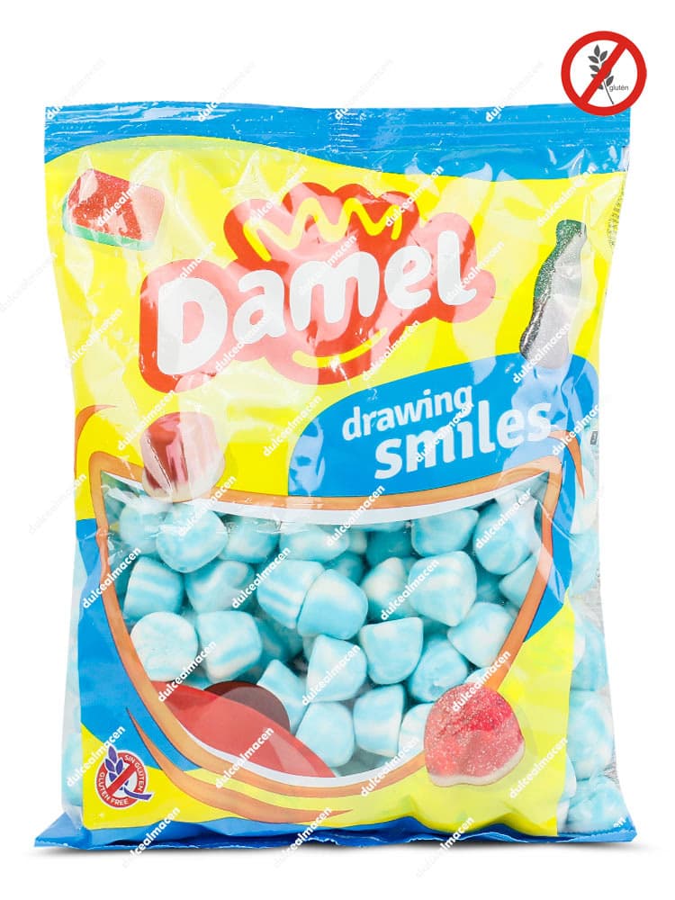 Damel Besos Twist Frambuesa 1 kg bolsa de gominolas azules en Dulcealmacen