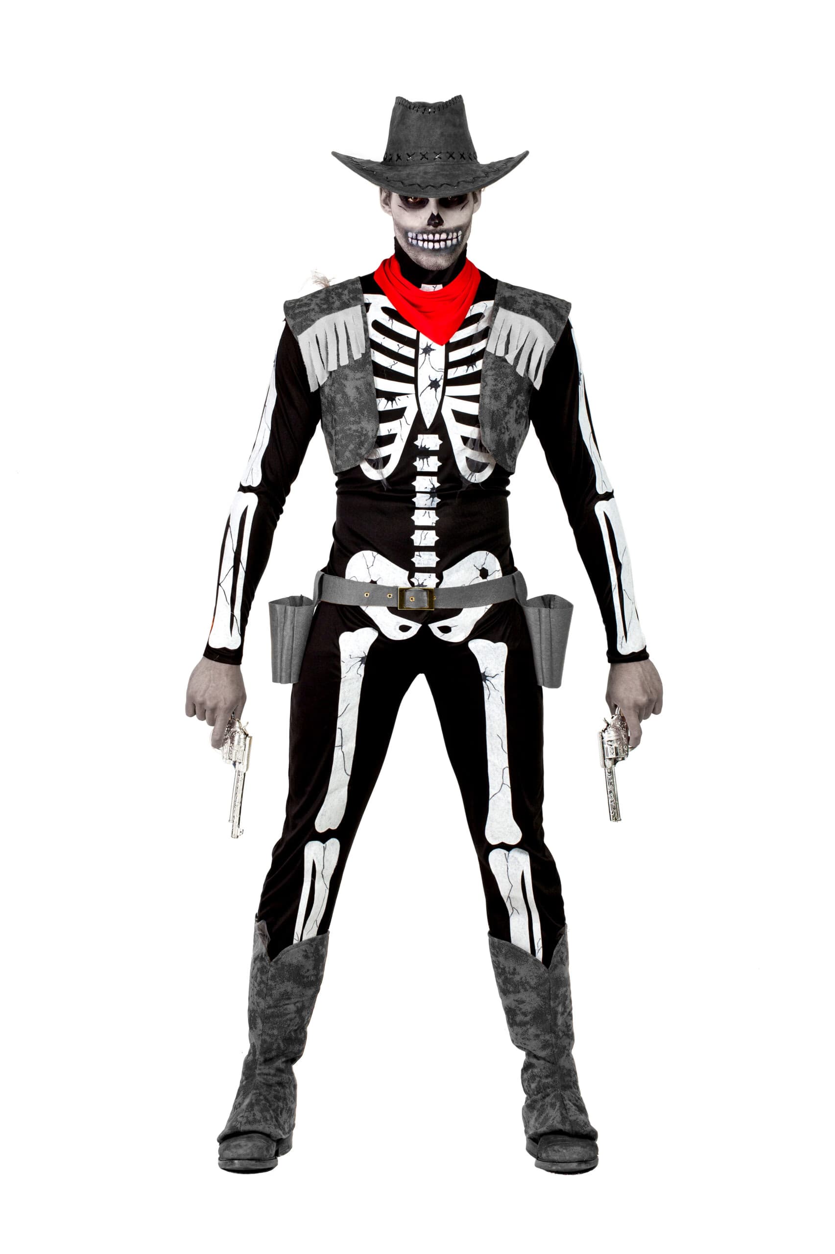 Kimokaweii disfraz  t-s vaquero esqueleto hombre