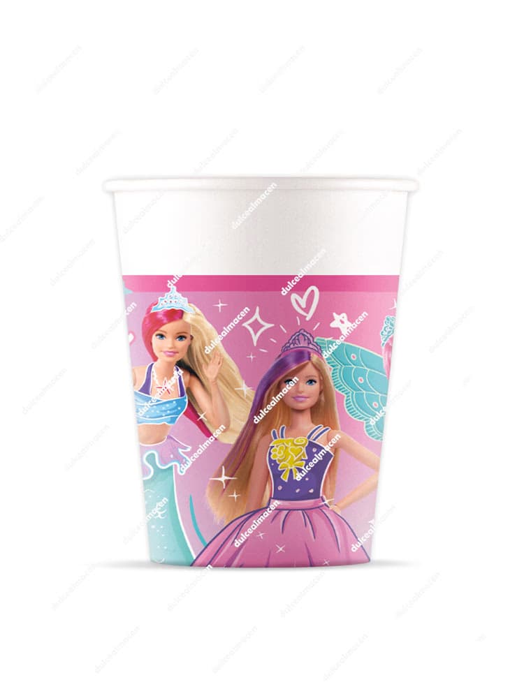 CP 8 vasos de papel Barbie