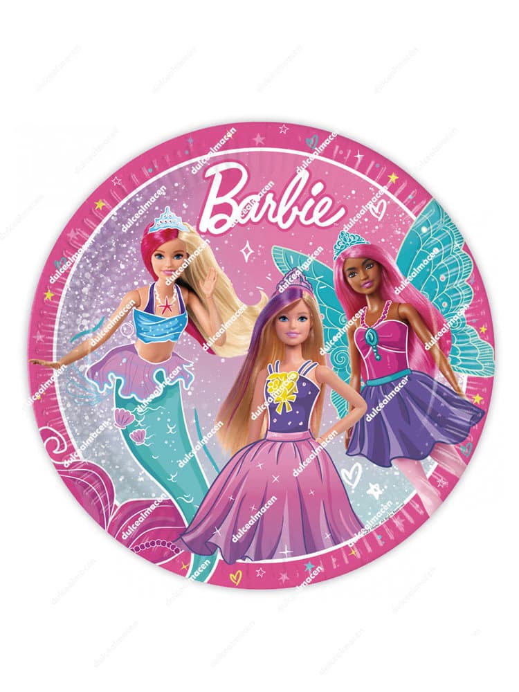 CP 8 platos 23cm Barbie