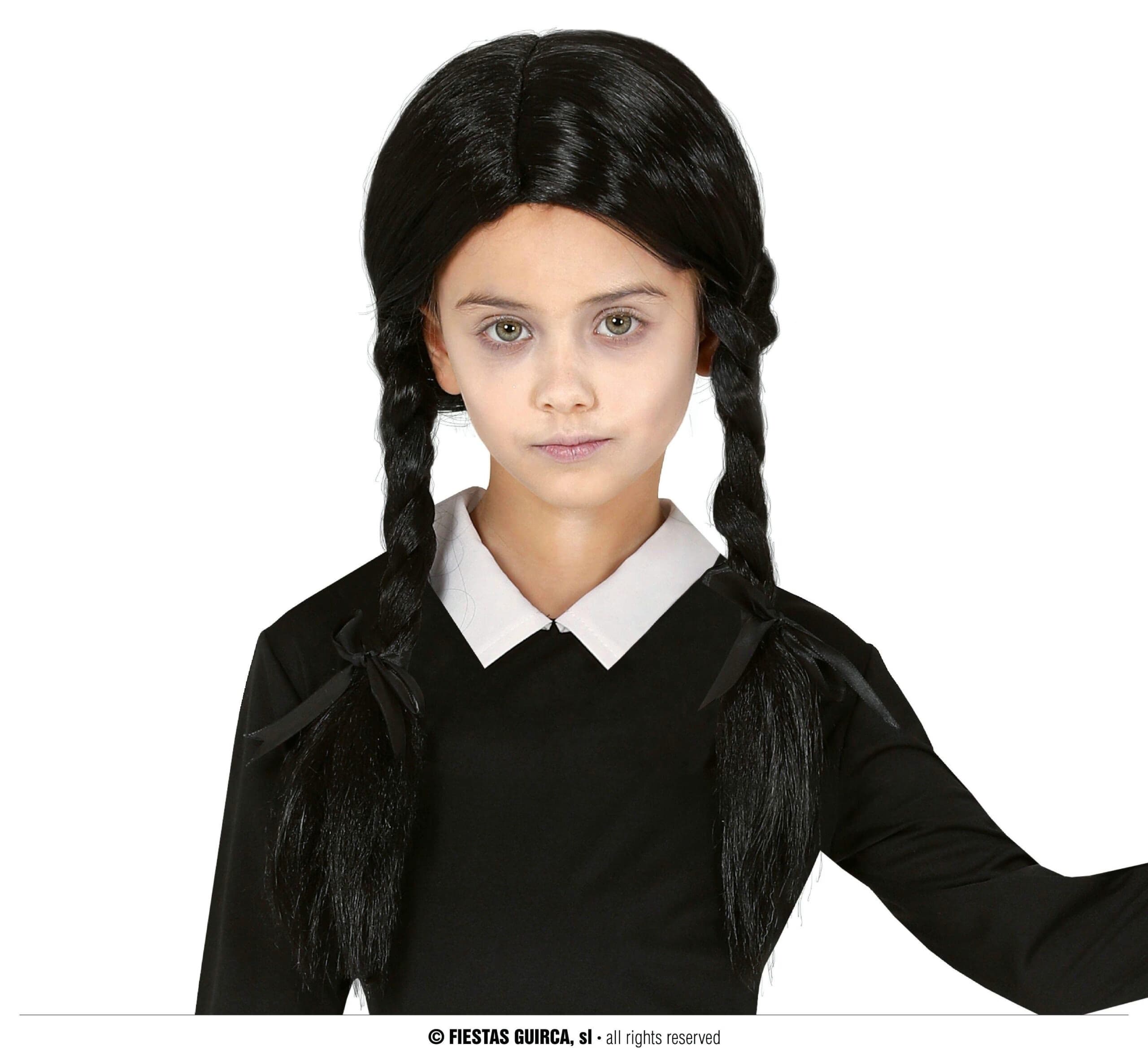 GU peluca negra con trenzas inf. en caja