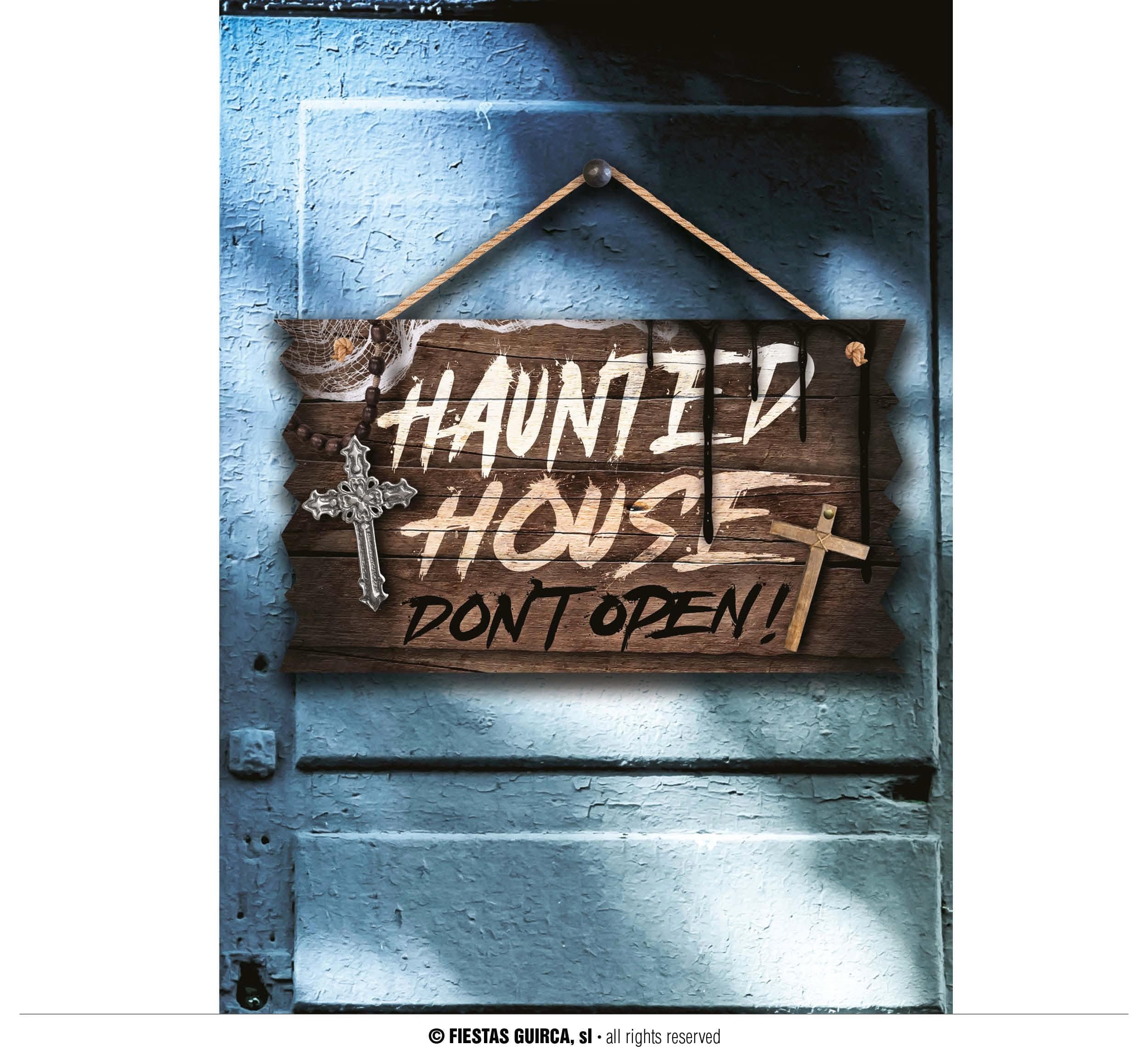 GU letrero hounted house, 35x20 cms. madera