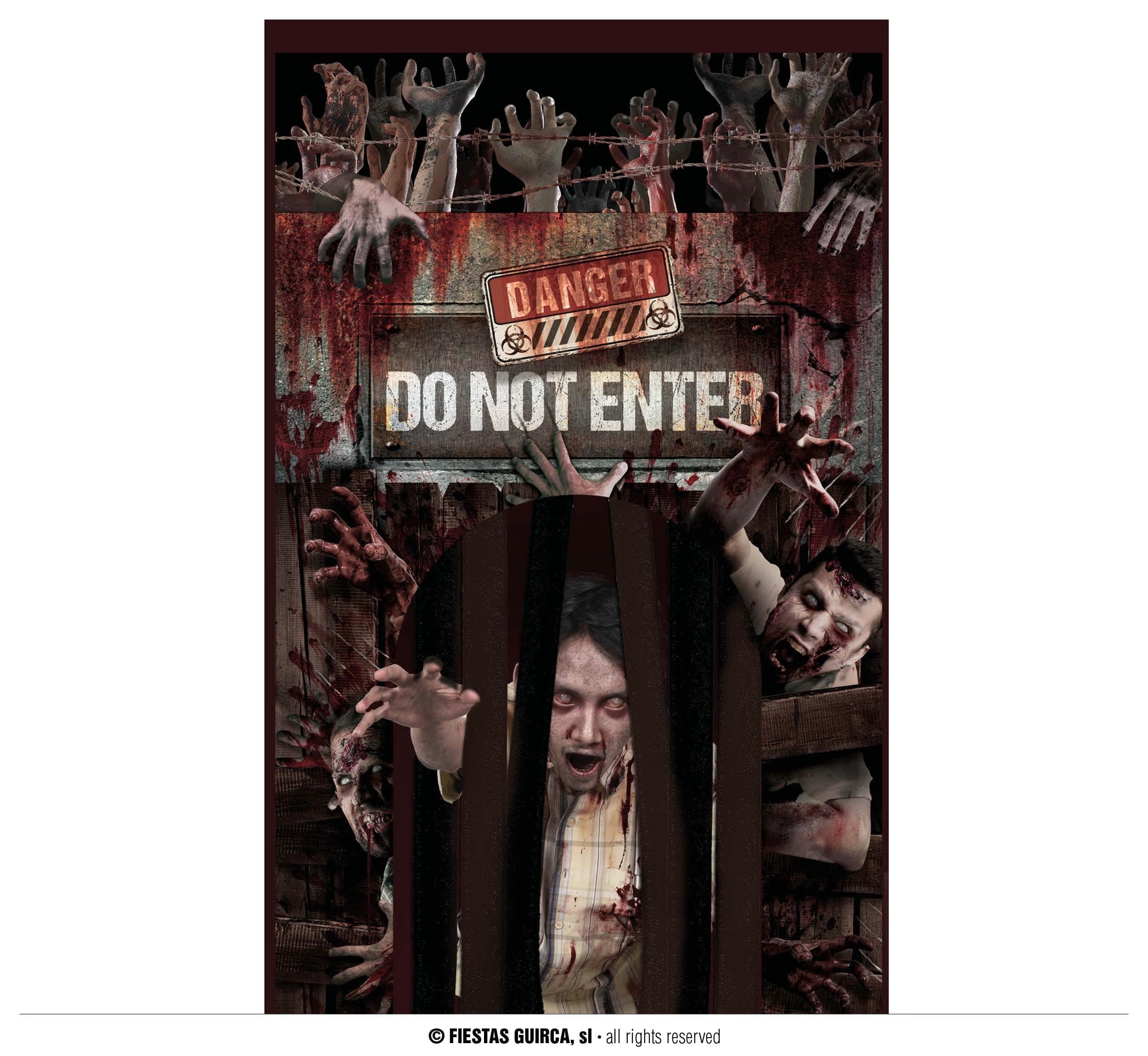 GU decor. puerta con cortina, 145x240 cms.zombies