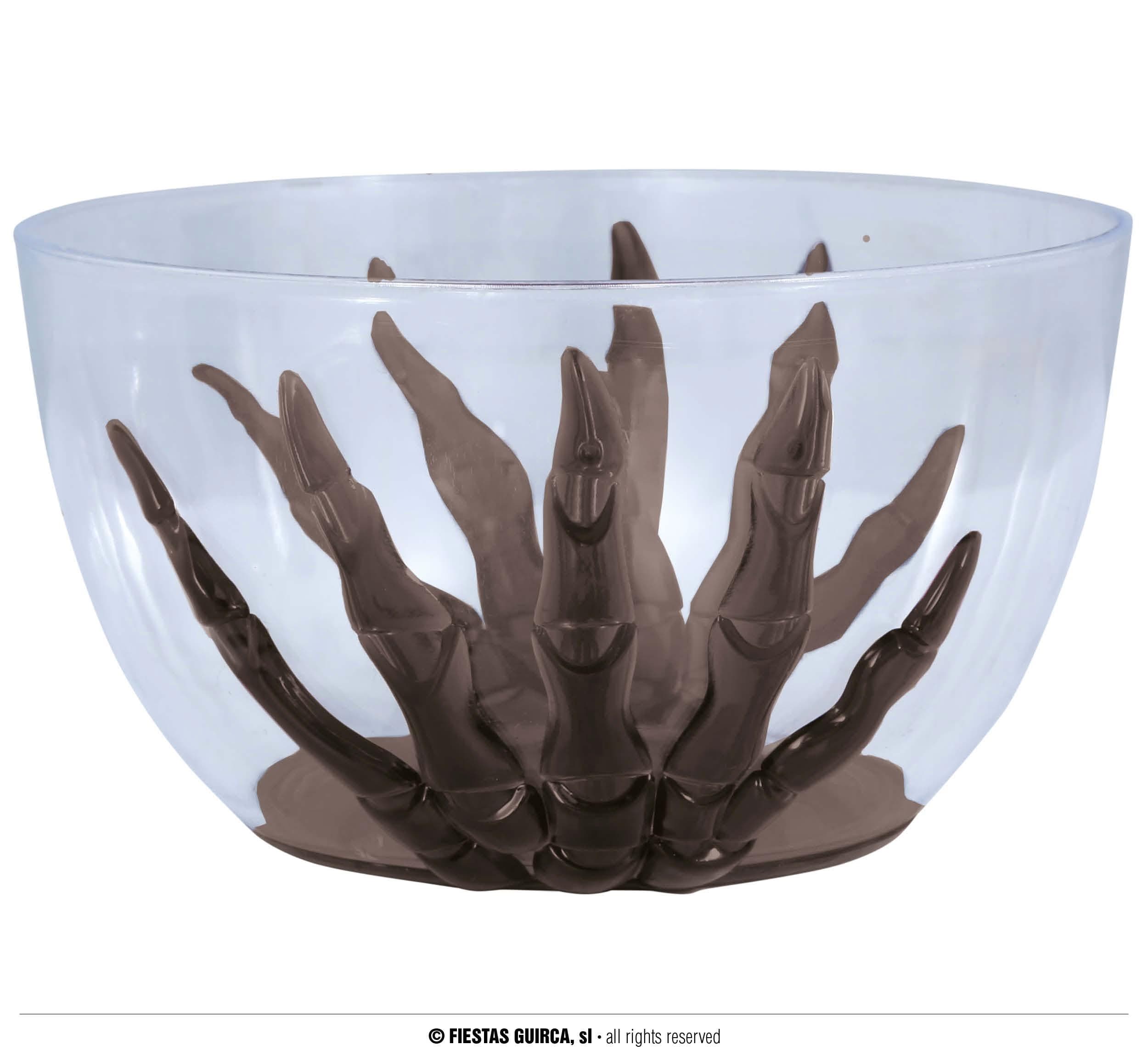 GU bol transp. mano esqueleto negra, 6.5x13.5 cms.