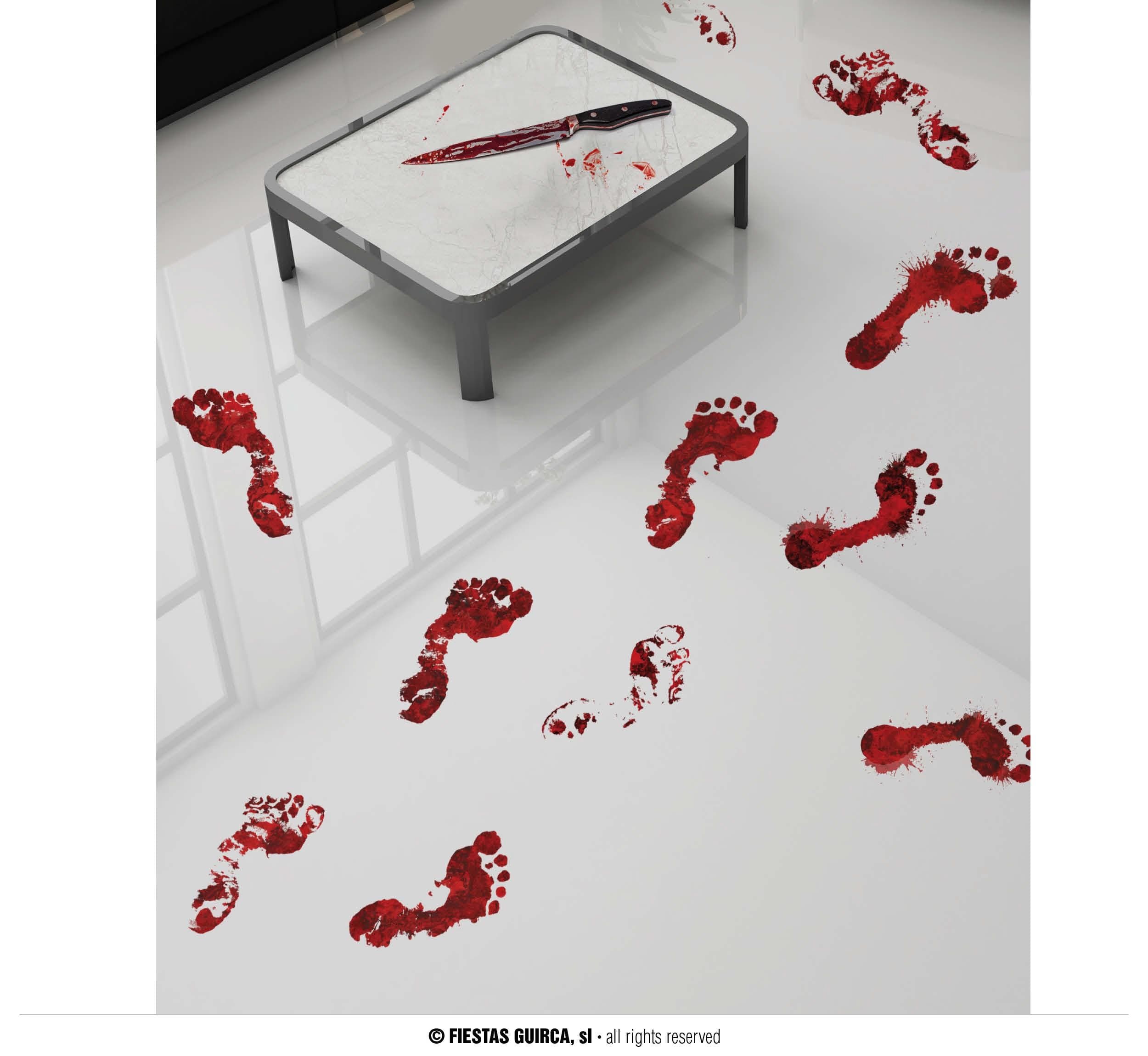 GU pisadas sangre adhesivas, 2 hojas, 25x70 cms.