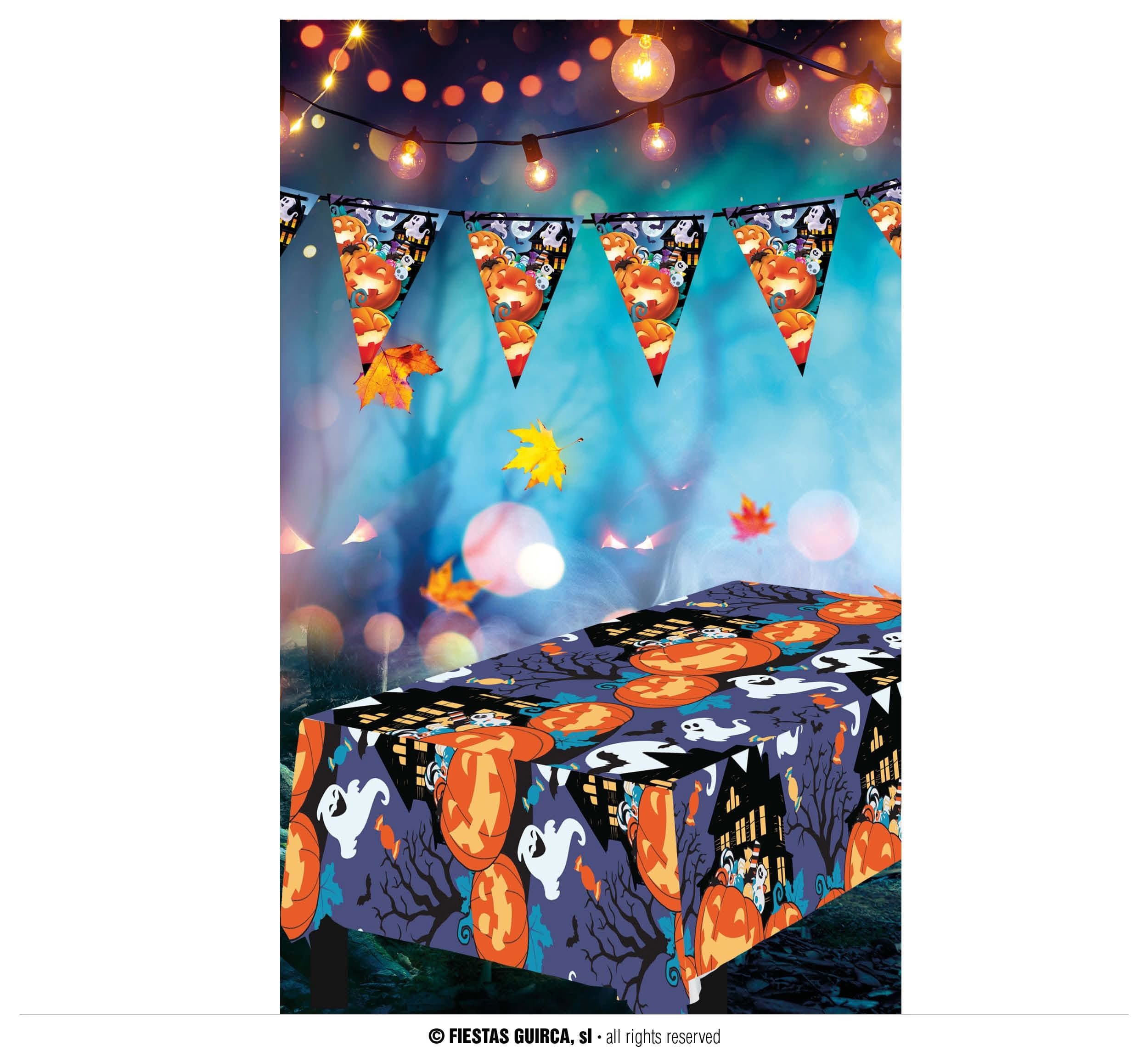 GU mantel calabazas 137x274 cms.