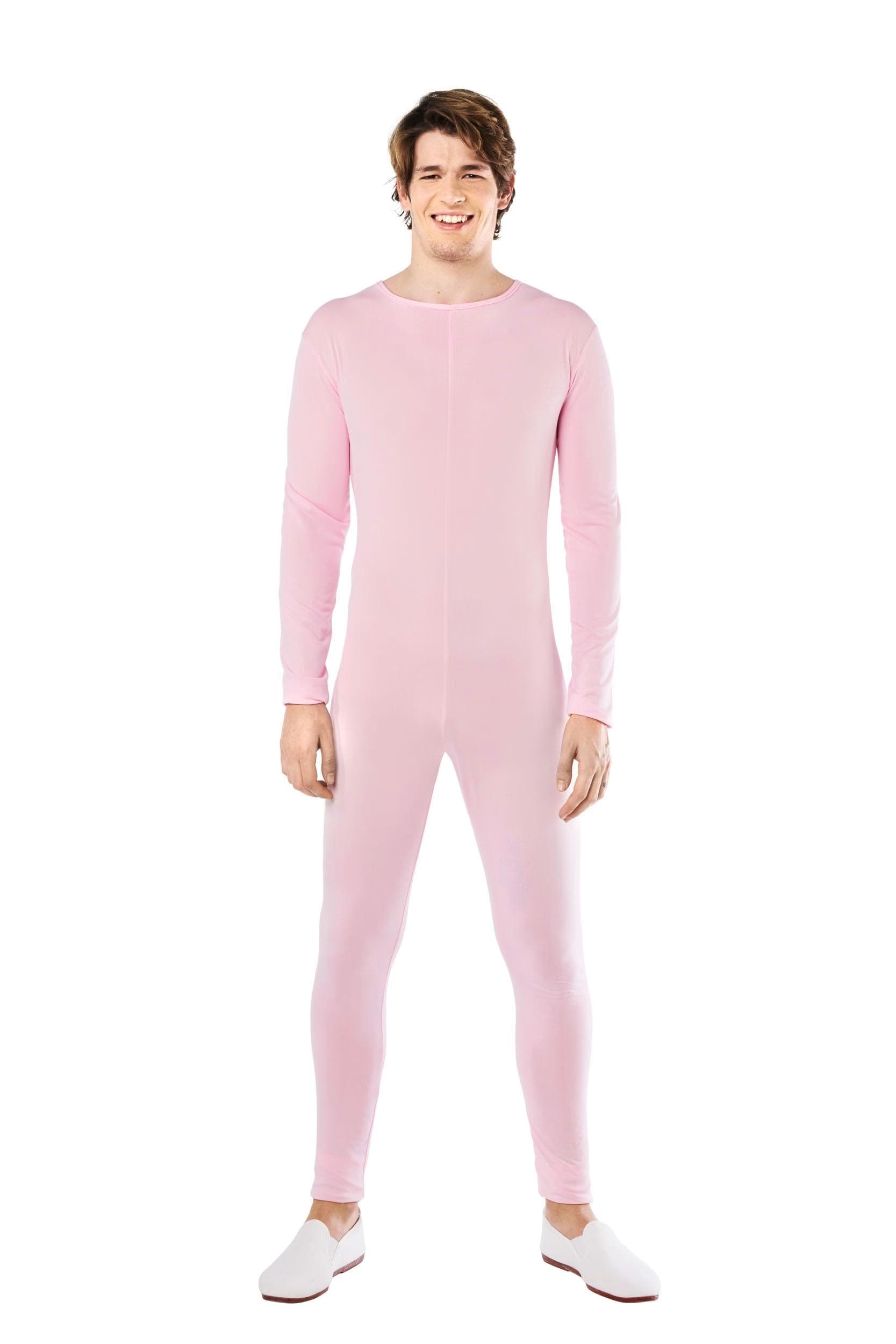 Kimokaweii disfraz  t-s mono rosa spandex hombre cremallera trasera