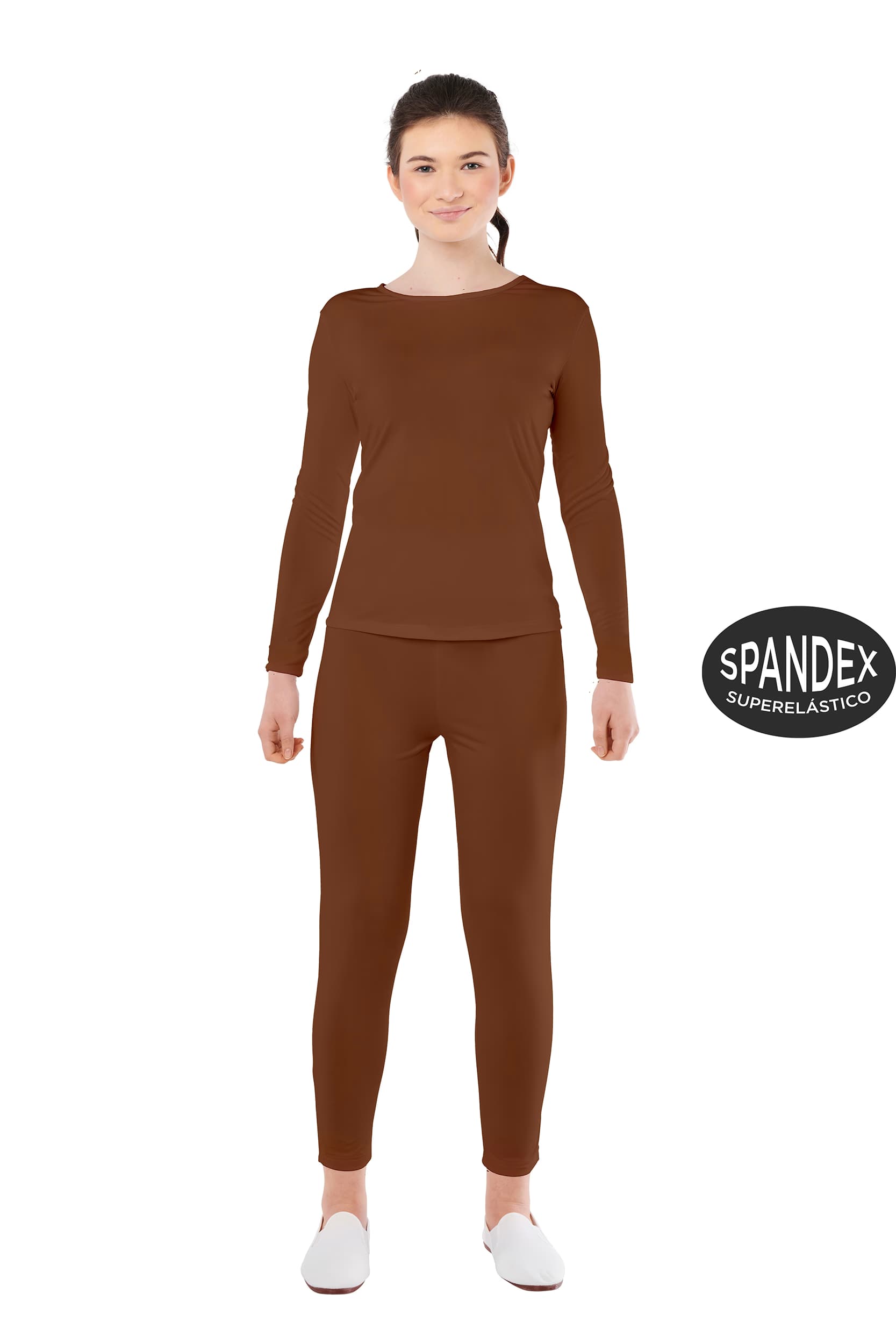 Kimokaweii disfraz  t-m/l  maillot marron 2 pzas mujer spandex