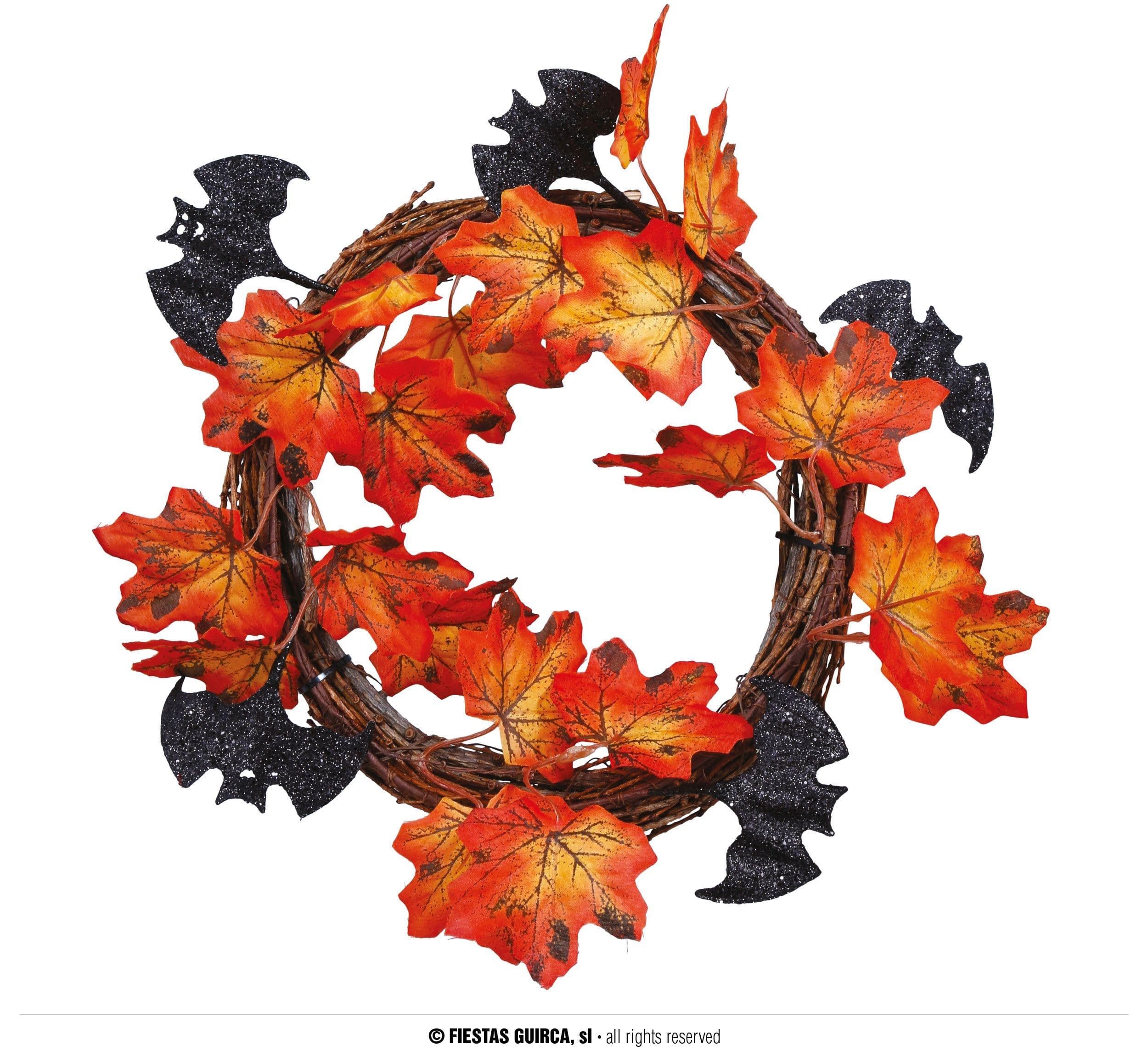 GU corona halloween hojas, 30 cms.