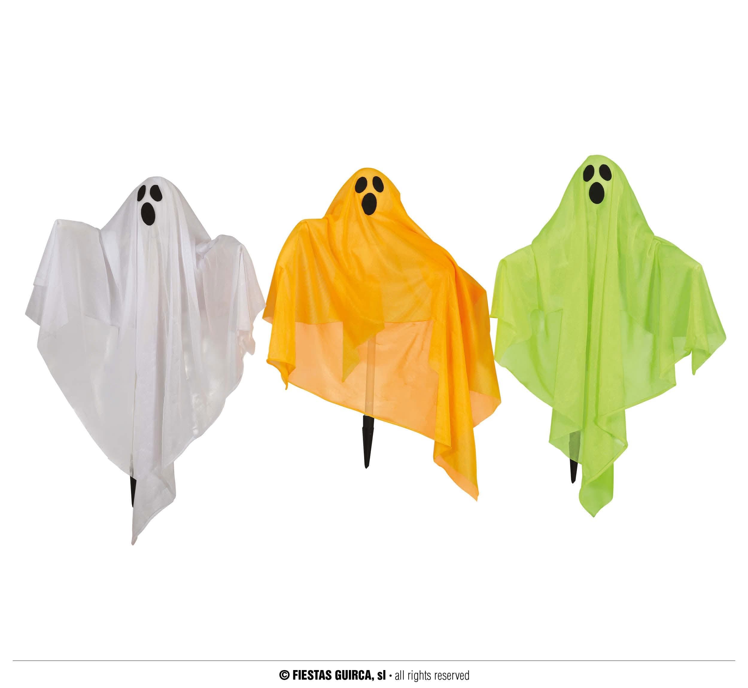 GU 3 fantasmas colores con pincho 90x70 cms con luz