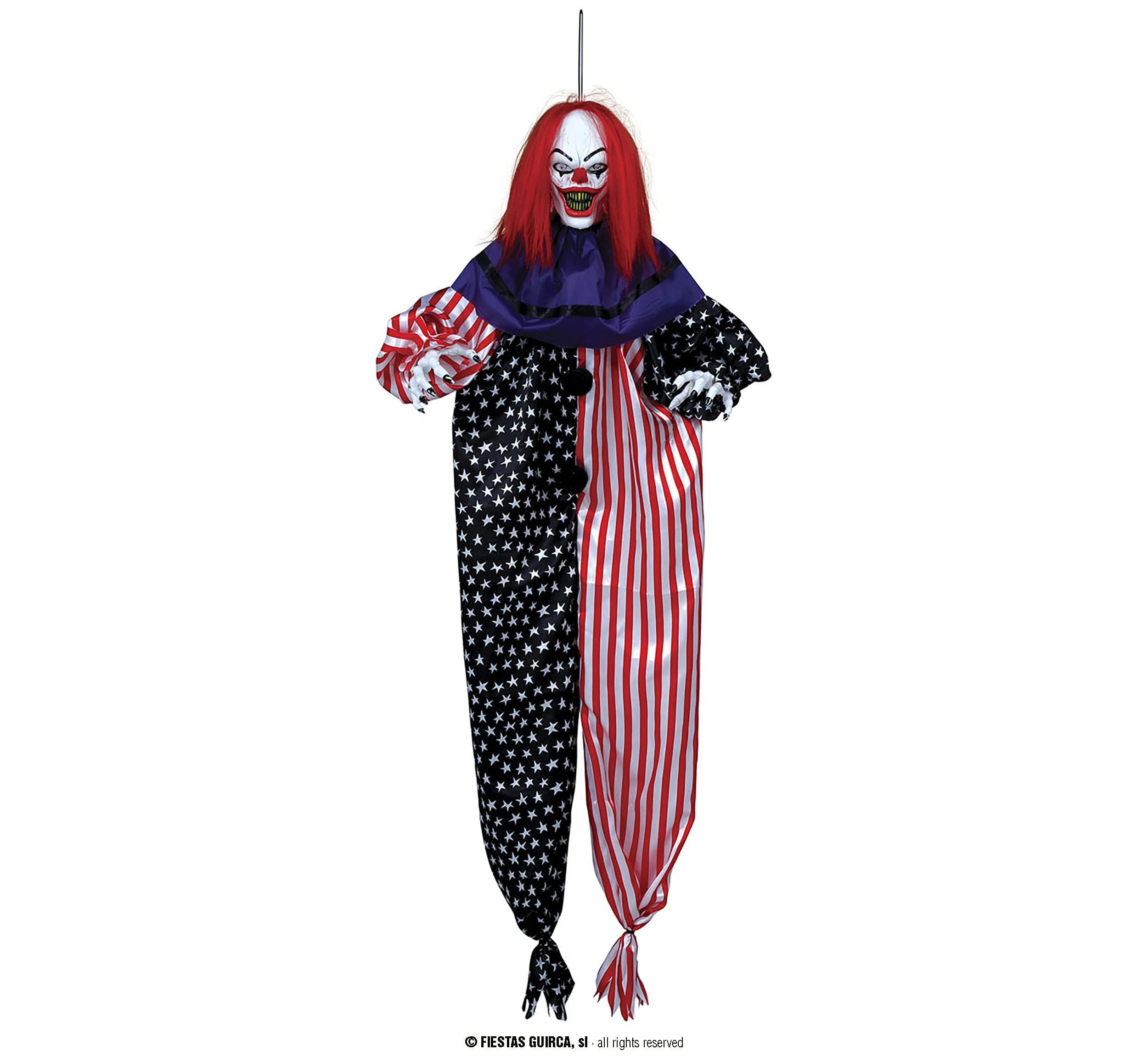 GU colg. payaso usa 120 cms.luz son. y mov.