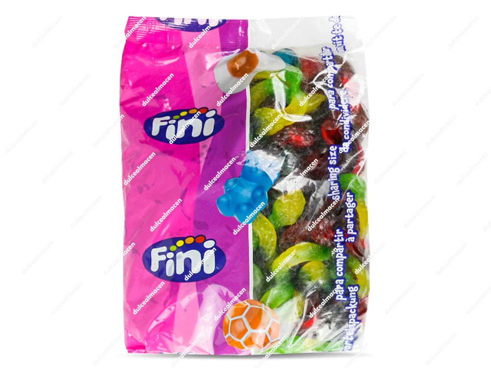 Bolsa de 2 kg de Fini Maxi Serpiente, gominola gigante multicolor con acabado brillante en envase de gran formato - Dulcealmacen