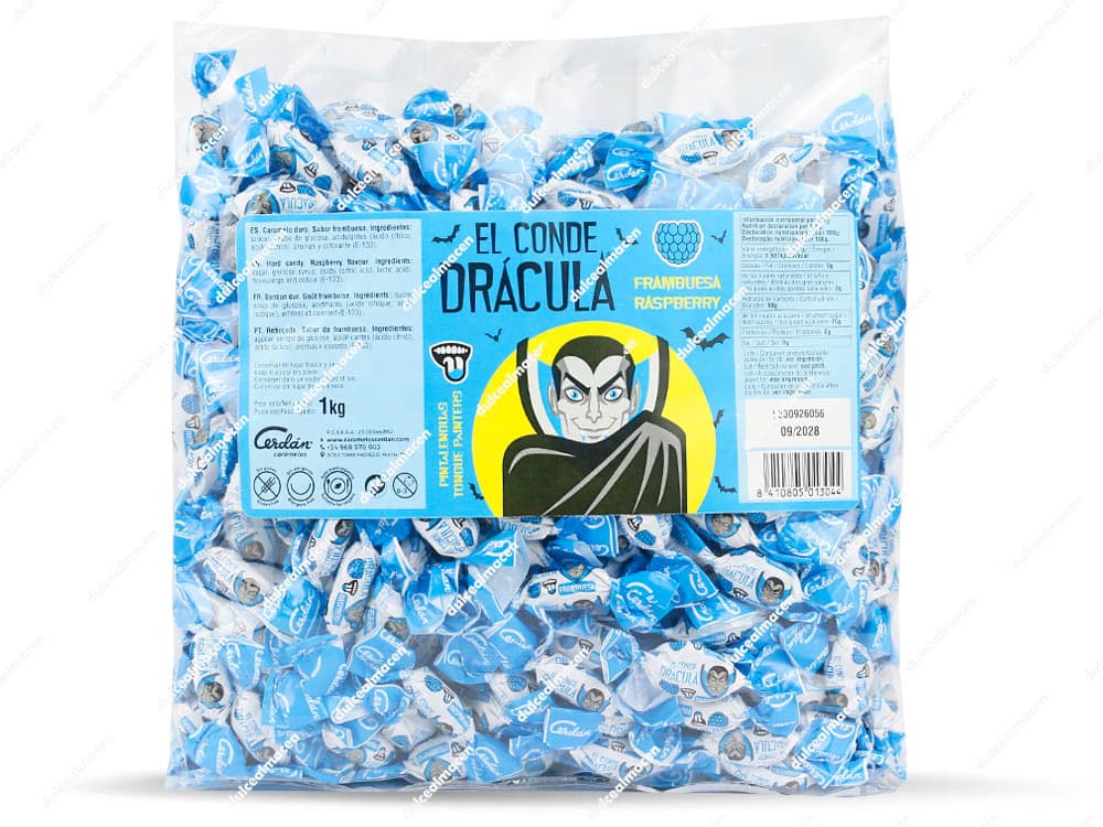 Cerdan caramelo dracula frambuesa 1 kg bolsa de caramelos duros en Dulcealmacen