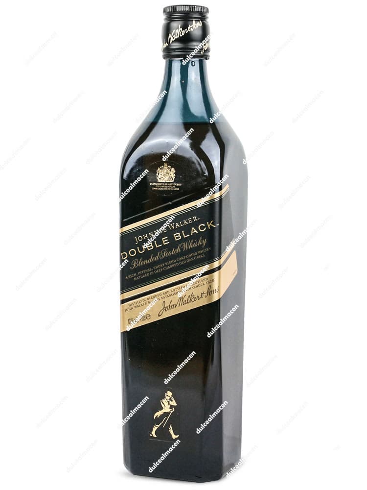 Botella de Whisky Johnnie Walker Double Black 0,70 L con etiqueta negra y dorada - Dulcealmacen