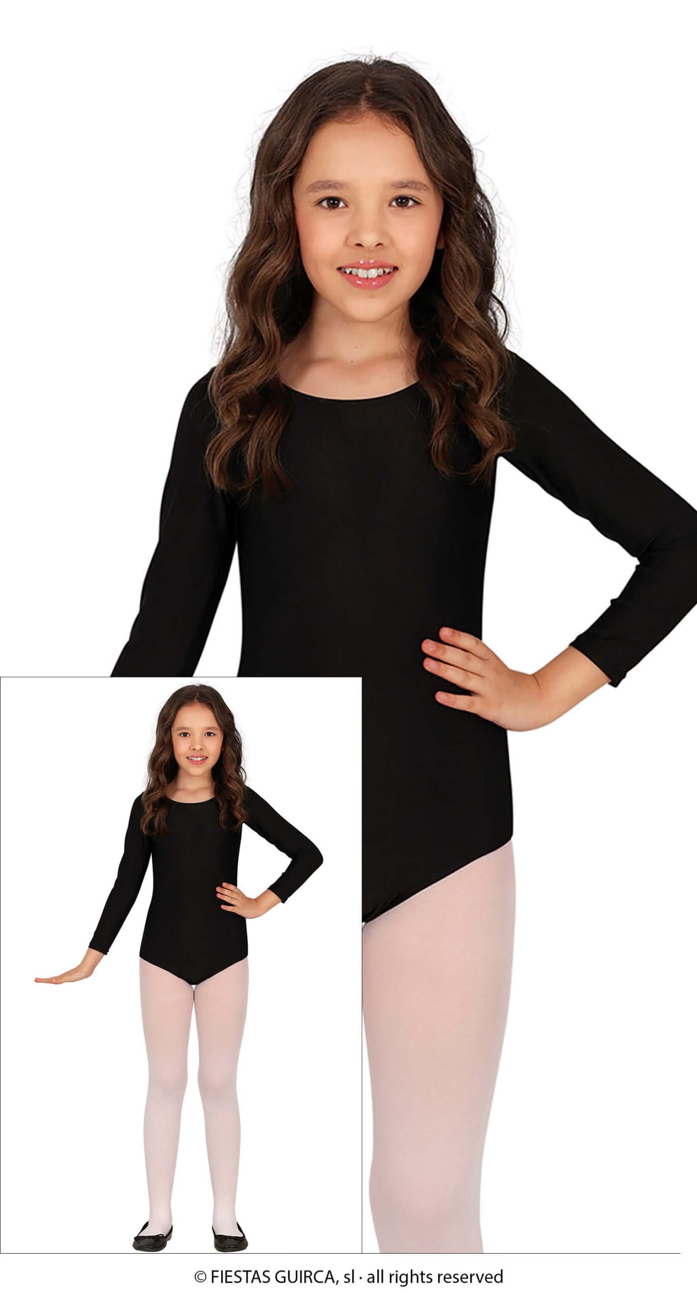 GU maillot manga larga negro, infantil, 3   5 años