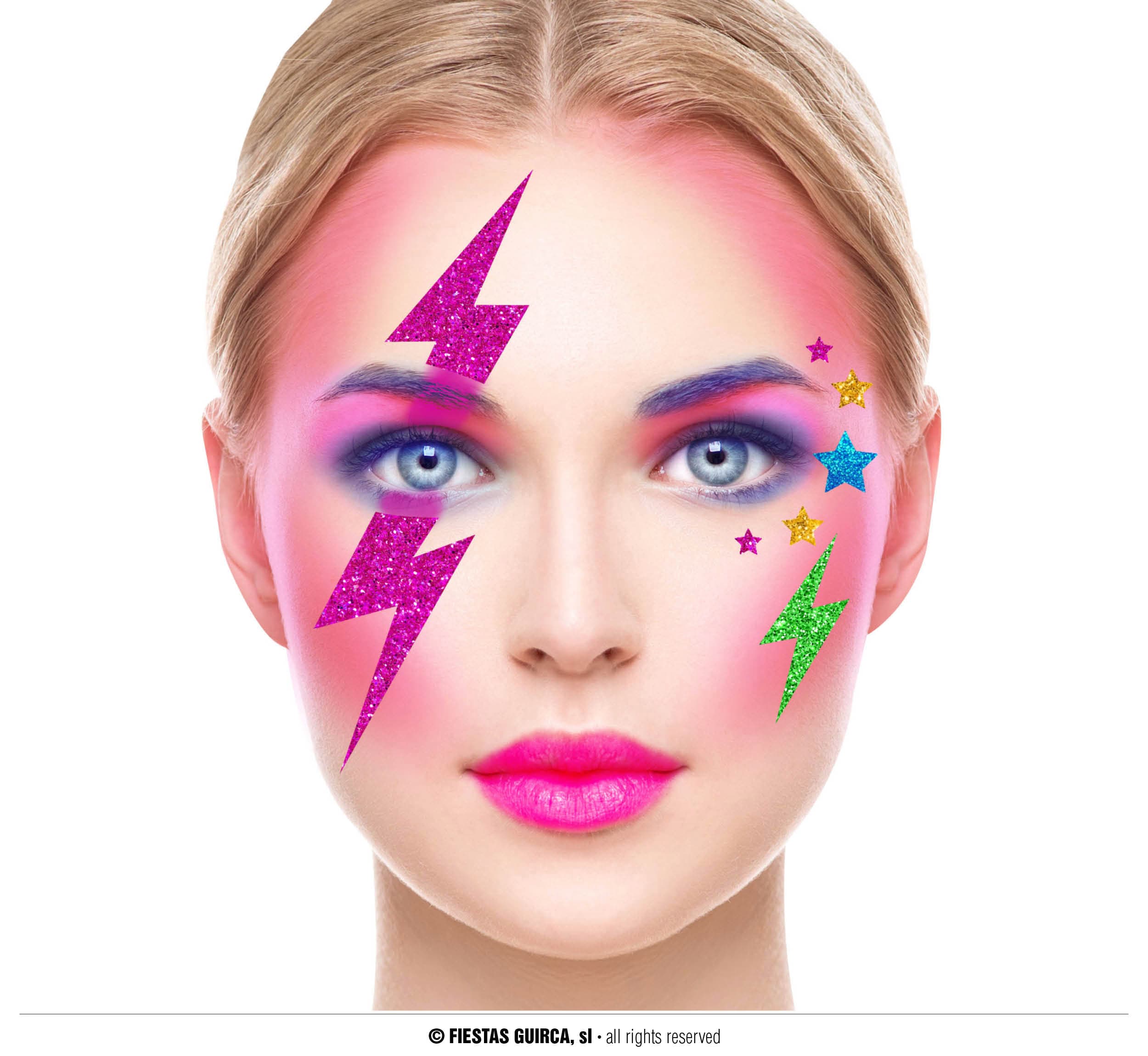 GU rayos glitter face