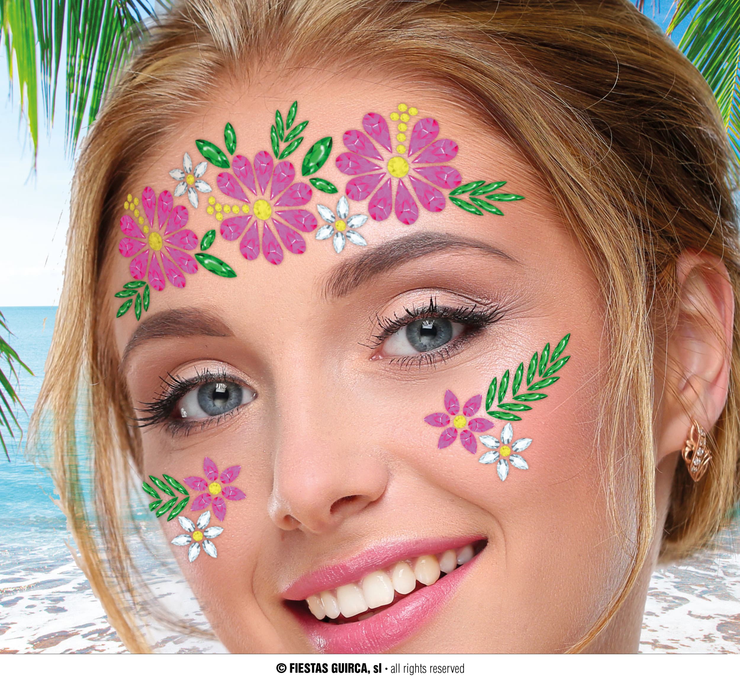 GU joyas faciales flores