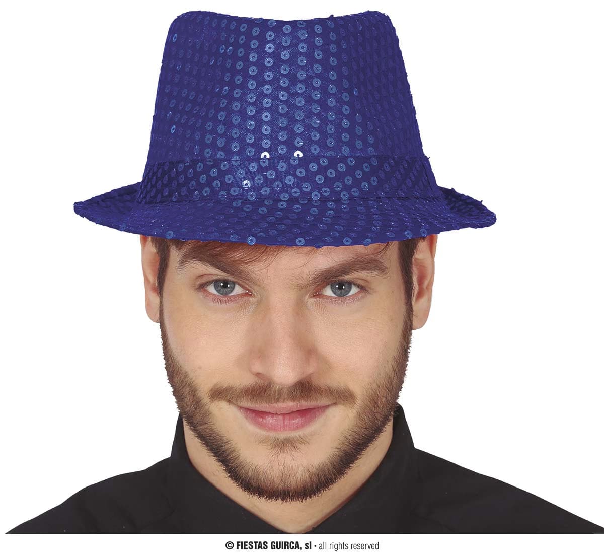 GU gorro gangster lentejuelas azul