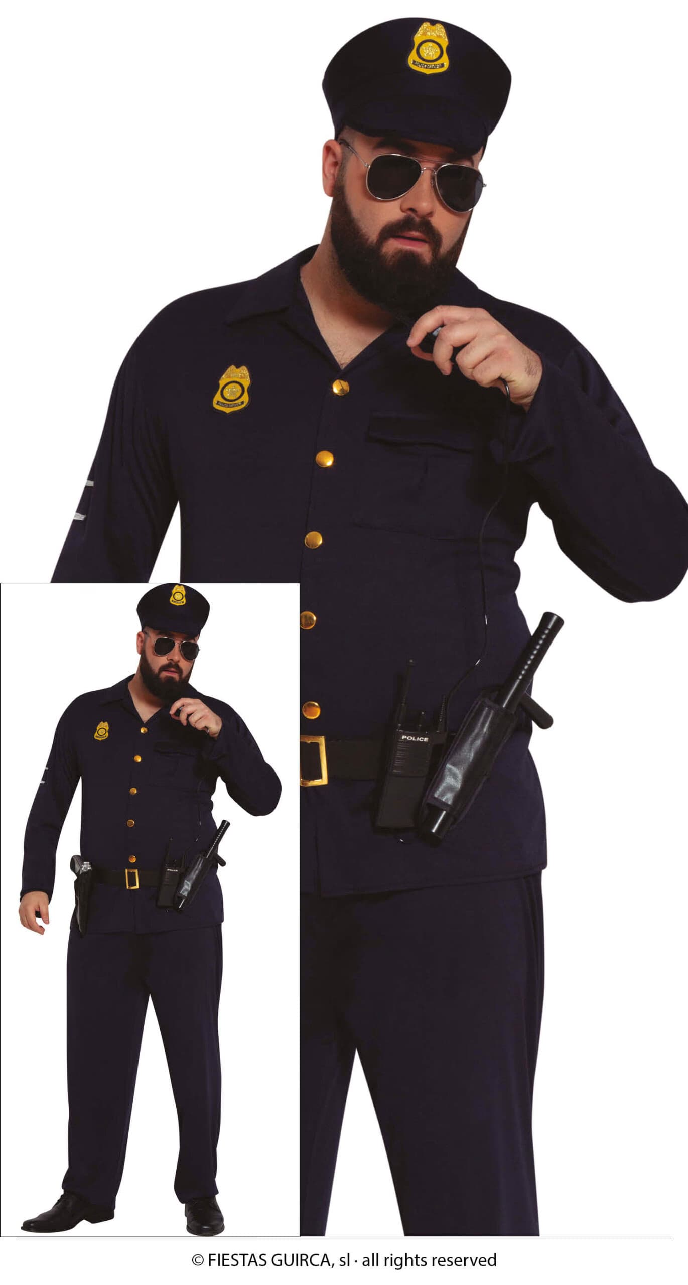 GU policia, adulto, 56 - 58 (xxl)
