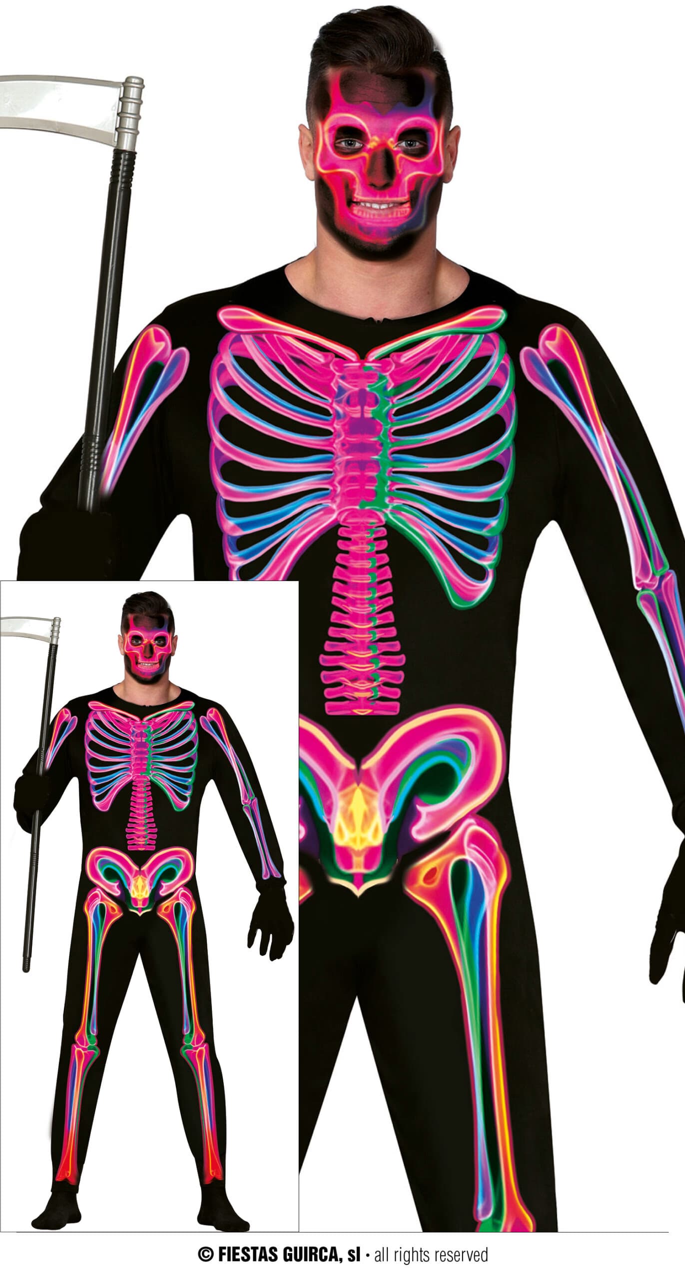 GU neon skeleton, adulto, 48   50 (m)