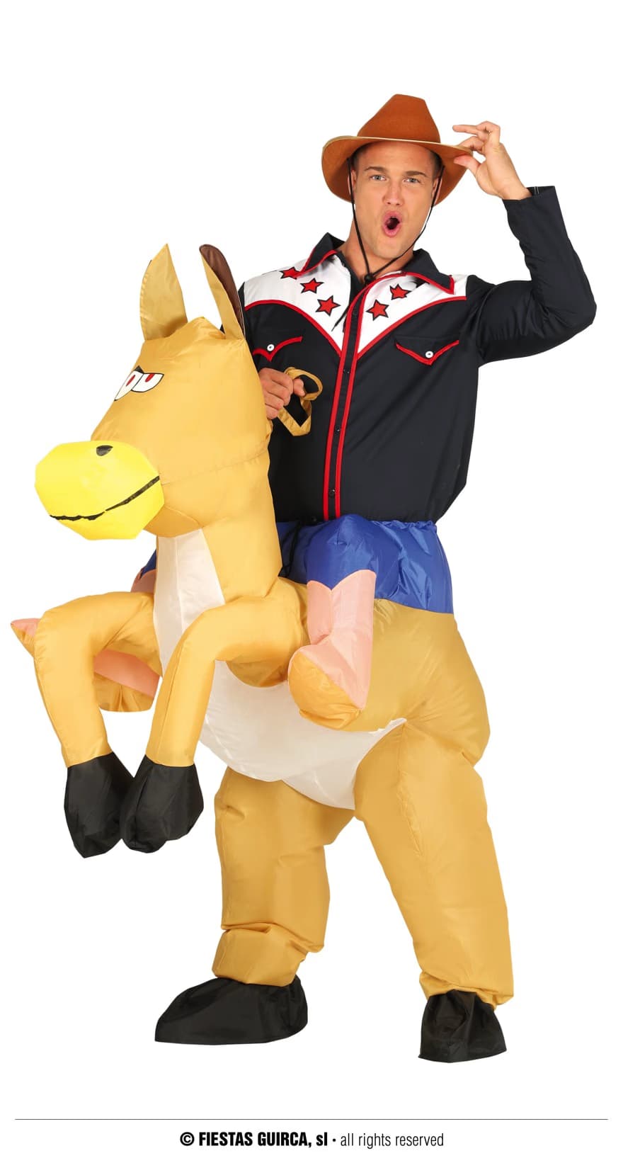 GU cowboy hinchable, adulto, 52   54 (l)
