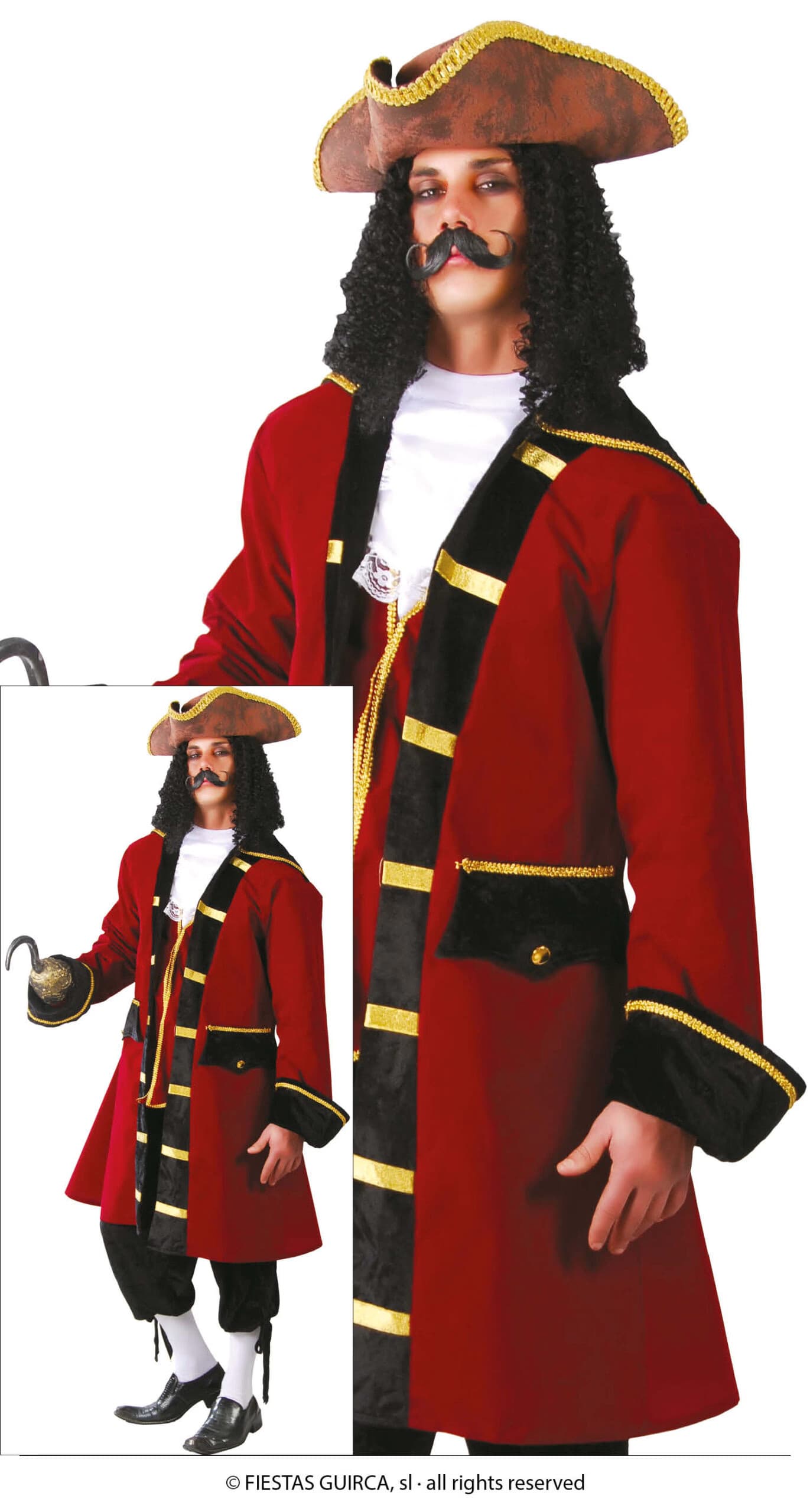 GU capitan pirata, adulto, 56 - 58 (xxl)