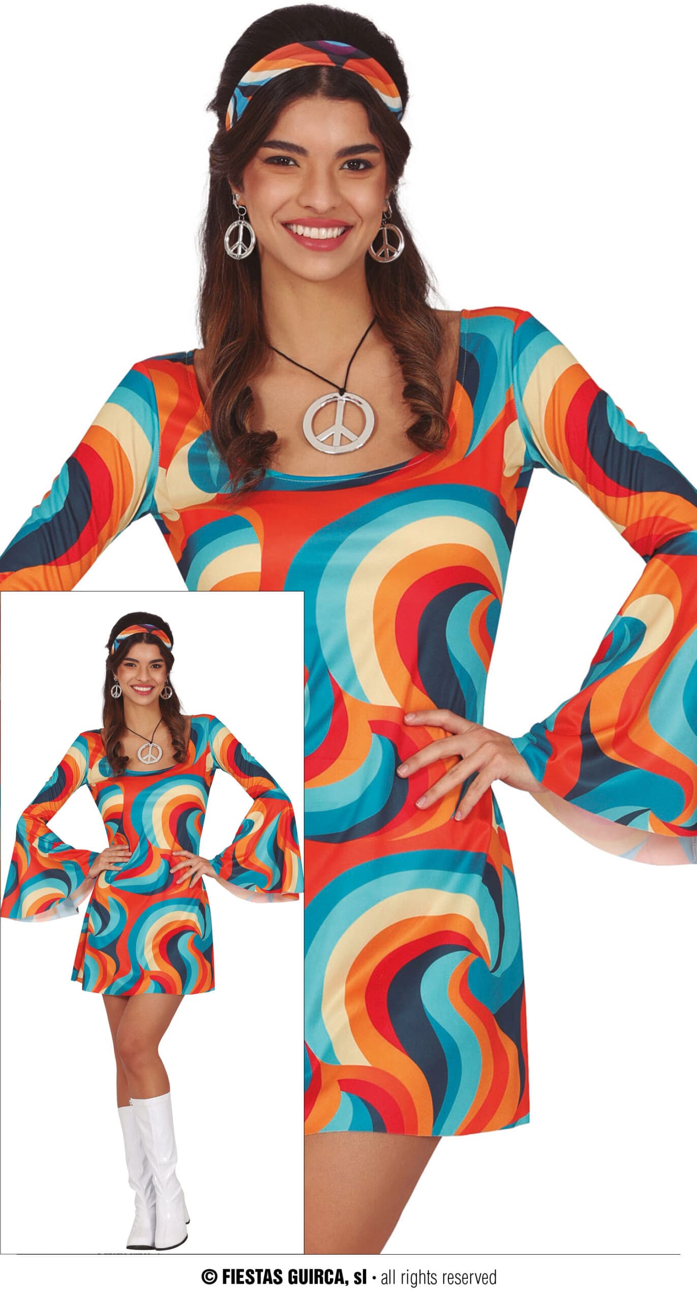 GU 70s dress, adulta, 36   38 (s)