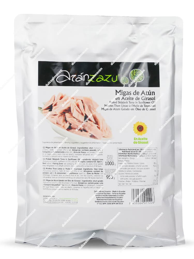 Fragua migas de atún en aceite de girasol 1 kg bolsa de conserva en Dulcealmacen